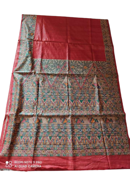 TUSSAR SILK PRINT SAREE