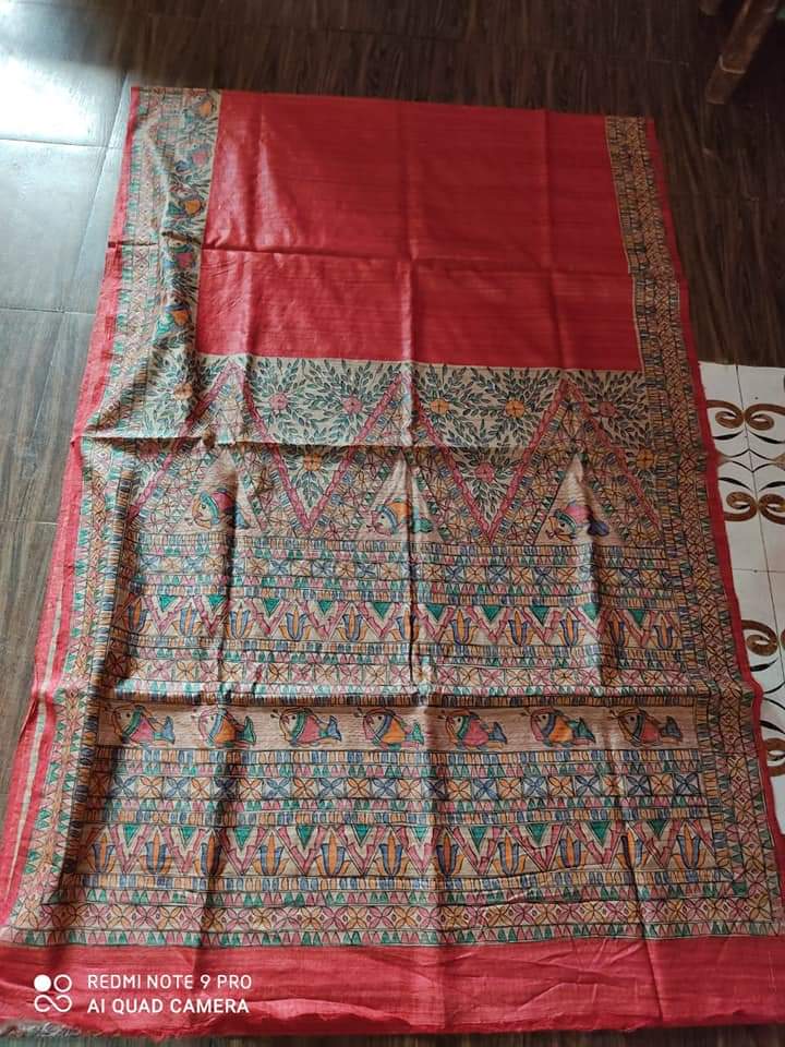 TUSSAR SILK PRINT SAREE