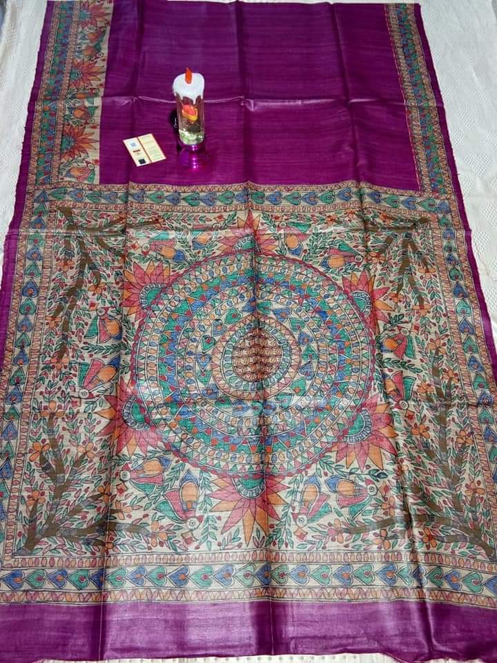 TUSSAR SILK PRINT SAREE