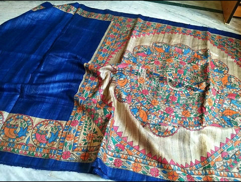 TUSSAR SILK PRINT SAREE