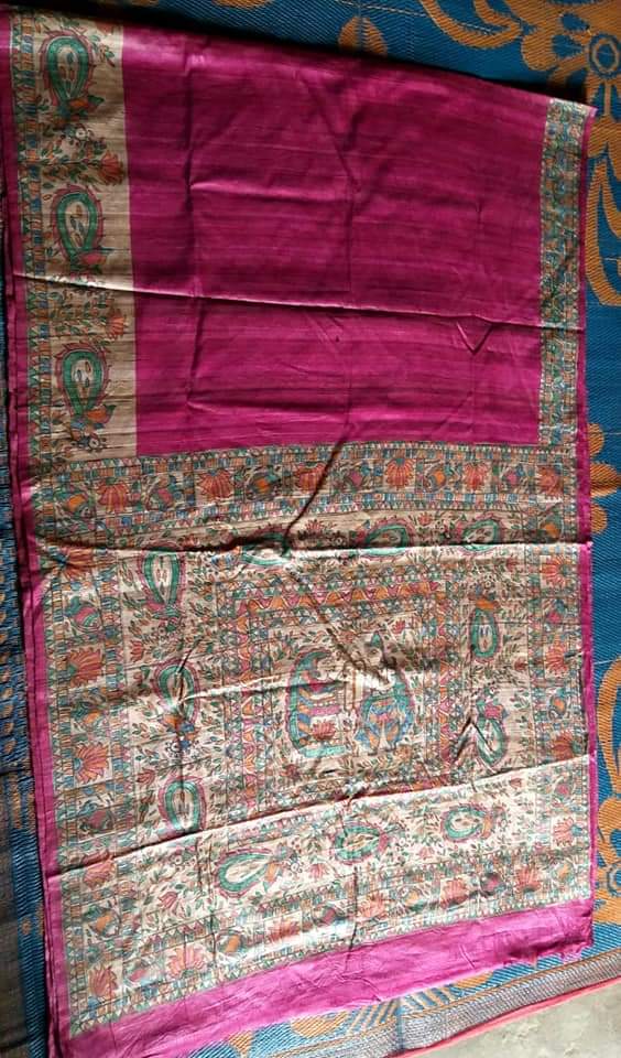 TUSSAR SILK PRINT SAREE