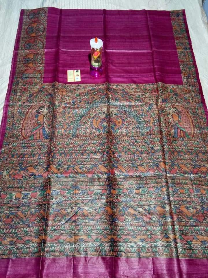 TUSSAR SILK PRINT SAREE