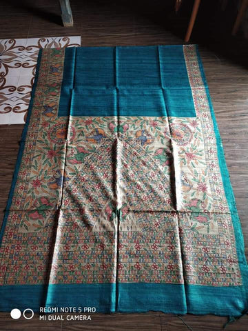 TUSSAR SILK PRINT SAREE