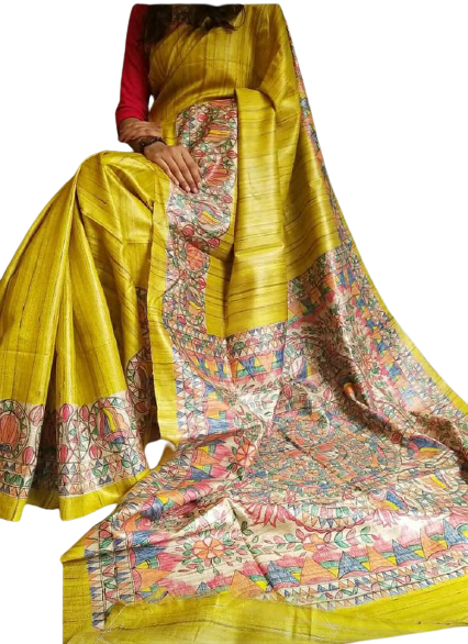 TUSSAR SILK PRINT SAREE