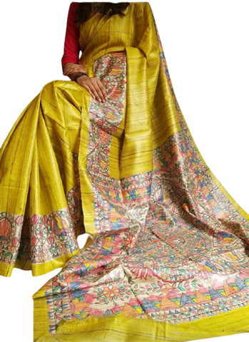 TUSSAR SILK PRINT SAREE