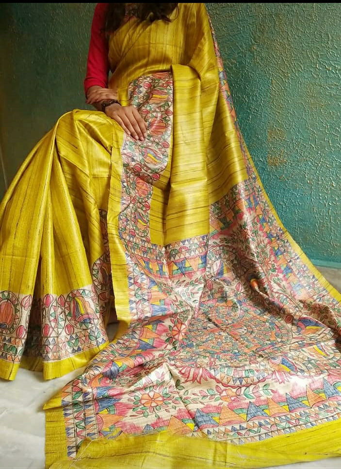 TUSSAR SILK PRINT SAREE