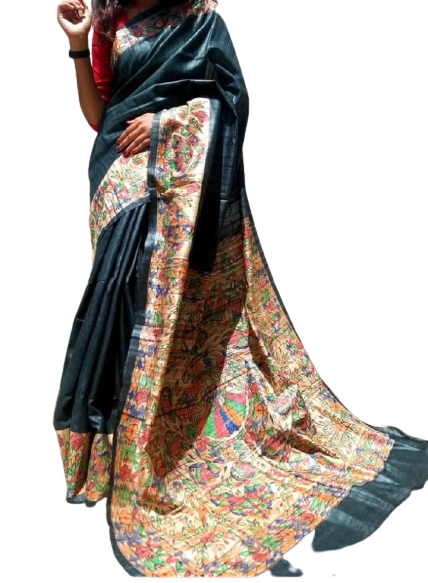 TUSSAR SILK PRINT SAREE