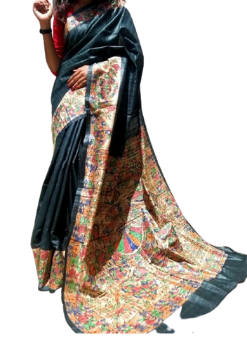 TUSSAR SILK PRINT SAREE