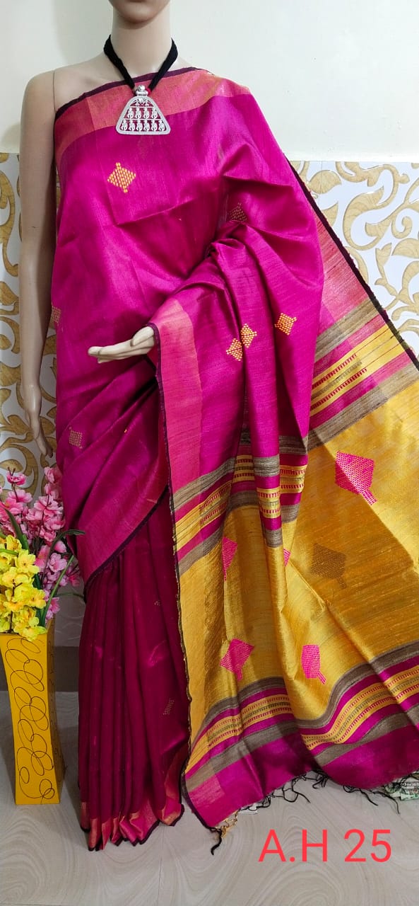 Tussar dupion silk saree SILKZONE