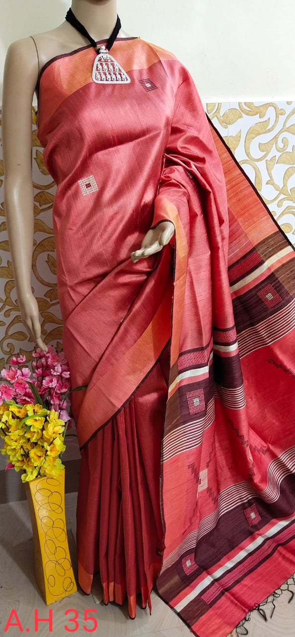 Tussar dupion silk saree SILKZONE