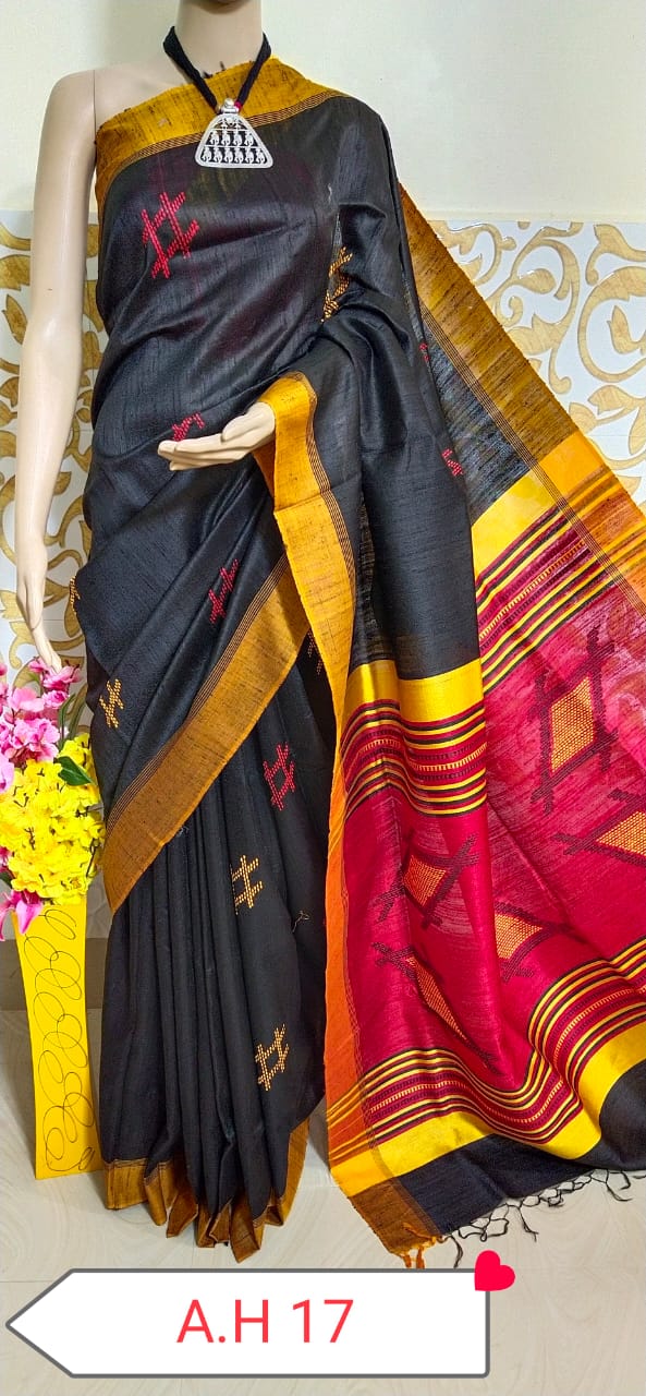 Tussar dupion silk saree SILKZONE