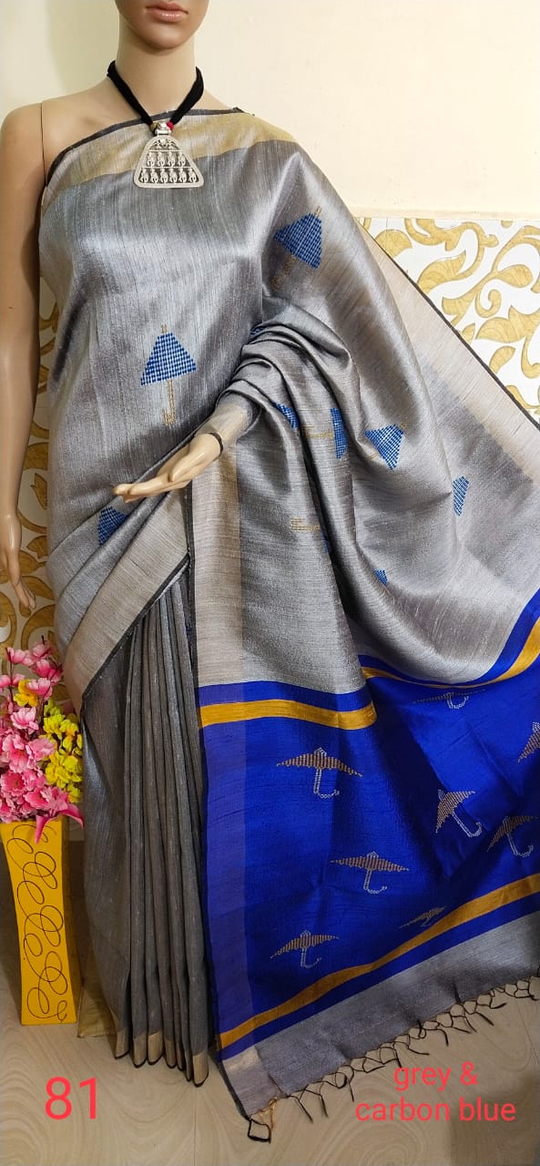 Tussar dupion silk saree SILKZONE
