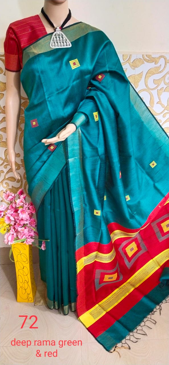 Tussar dupion silk saree SILKZONE