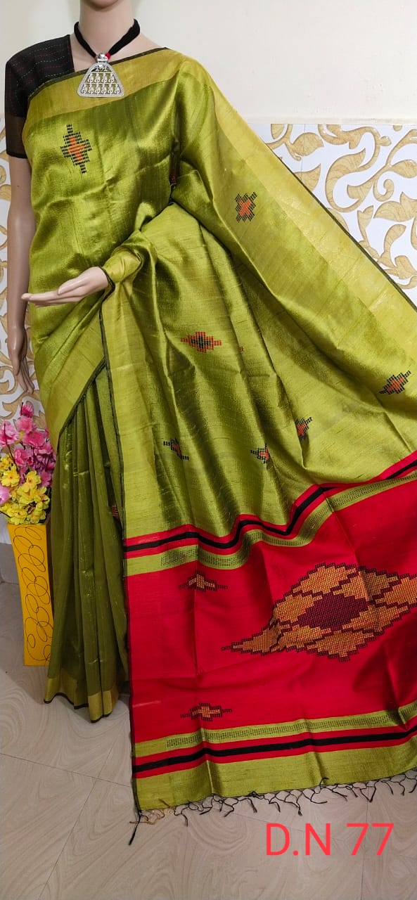 Tussar dupion silk saree SILKZONE