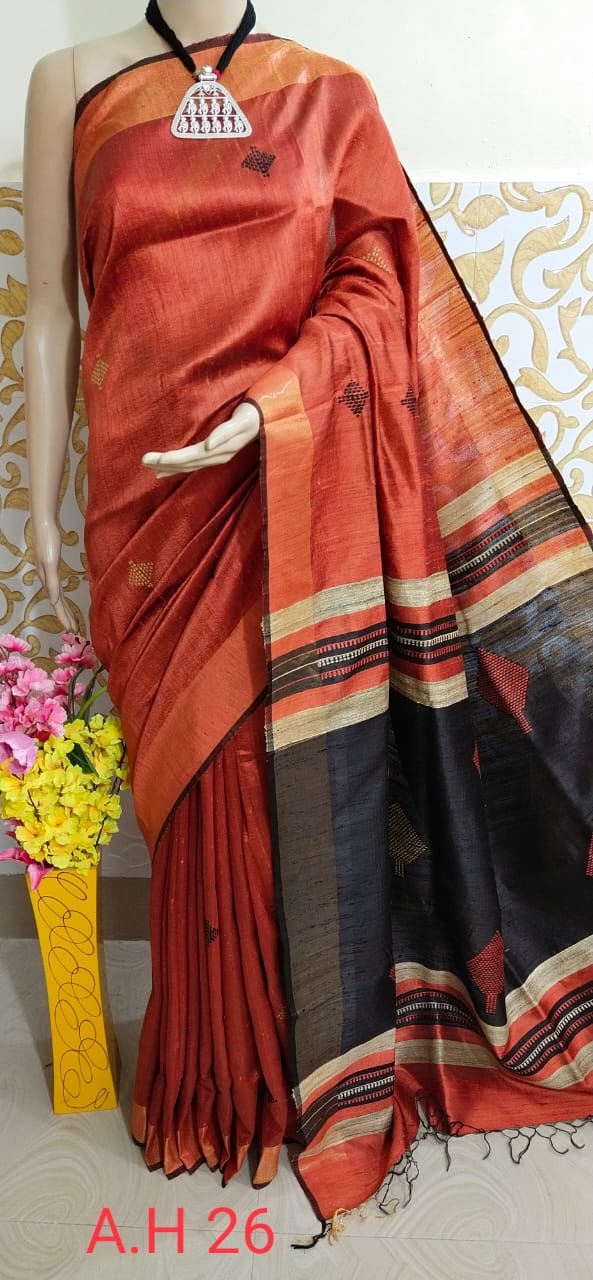 Tussar dupion silk saree SILKZONE