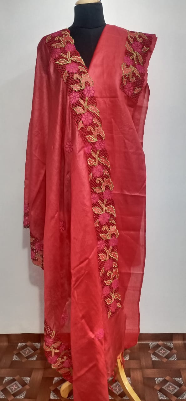 Tussar Silk Hand Cutwork Suit SILK ZONE