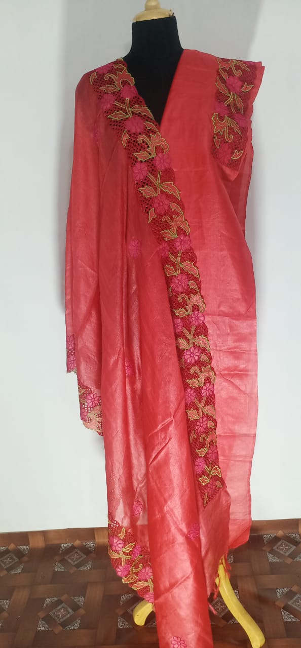 Tussar Silk Hand Cutwork Suit SILK ZONE