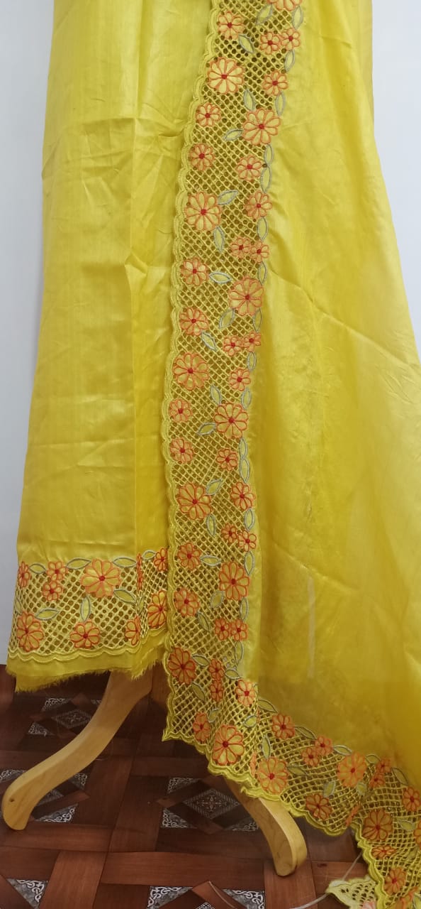 Tussar Silk Hand Cutwork Suit SILK ZONE