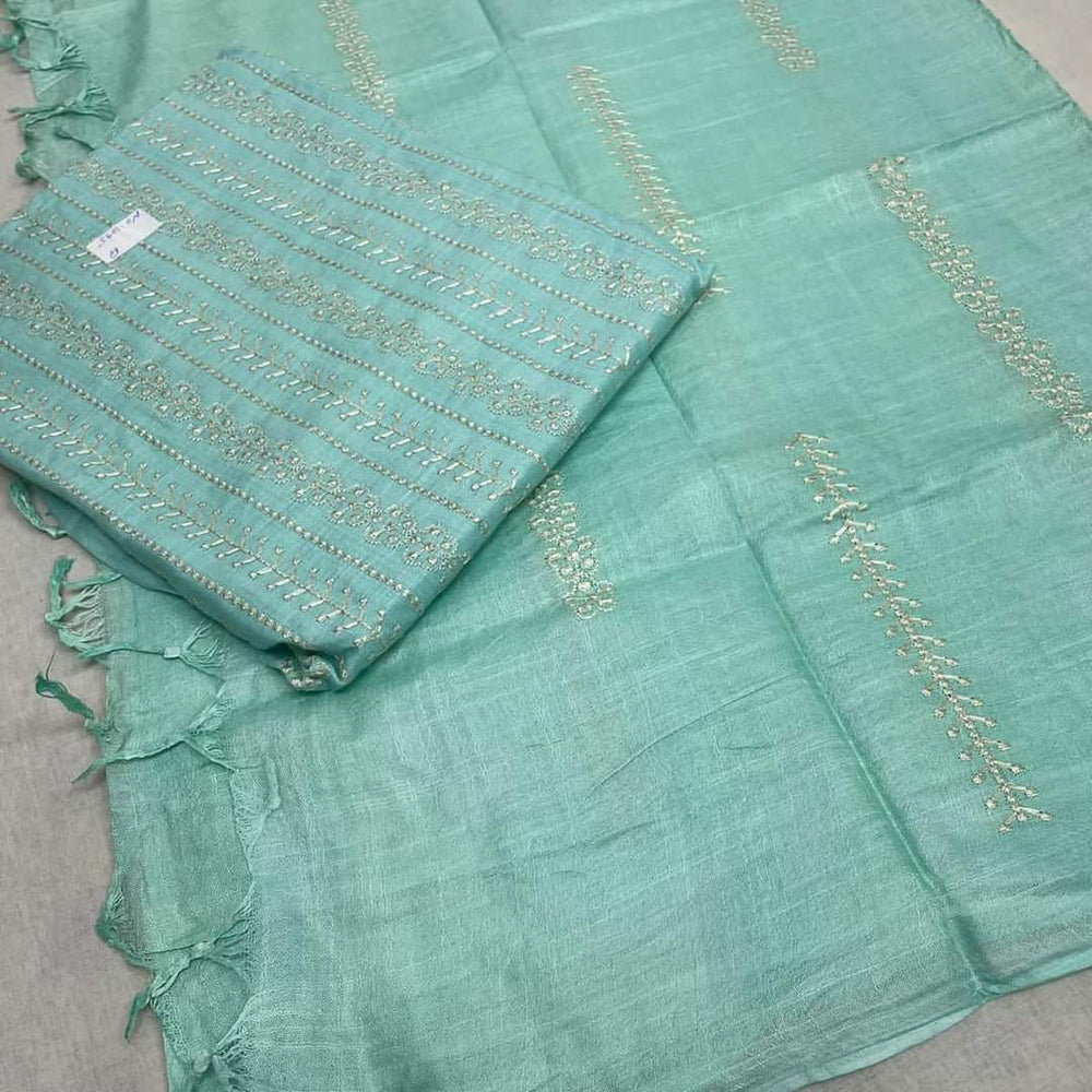 Linen embroidery suit SILK ZONE