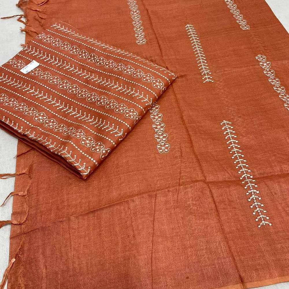 Linen embroidery suit SILK ZONE