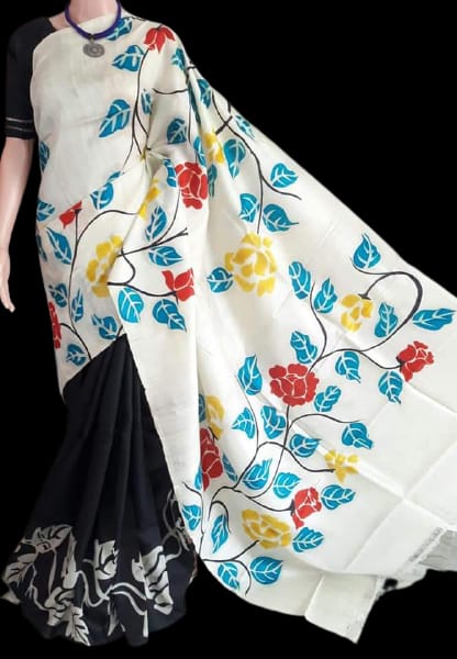 Bishnupuri Silk Hand Painting Saree SILKZONE