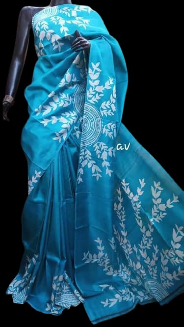 Bishnupuri Silk Hand Painting Saree SILKZONE