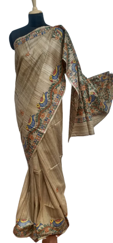 Pure Tussar Silk print saree