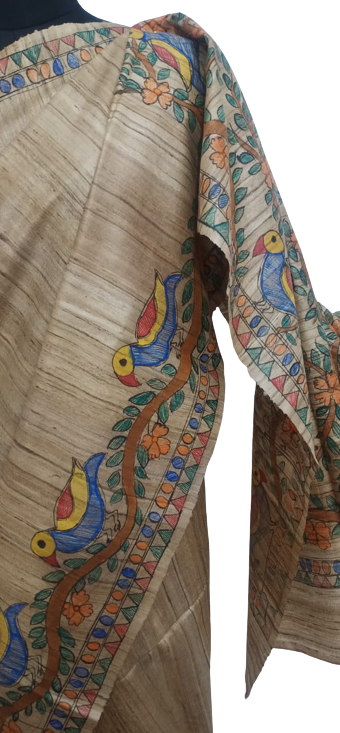 Pure Tussar Silk print saree