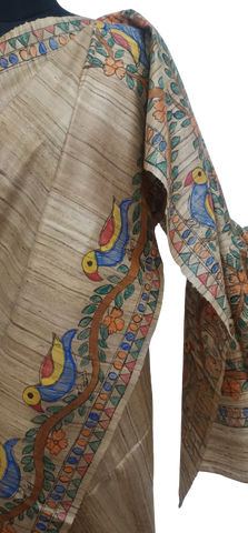 Pure Tussar Silk print saree