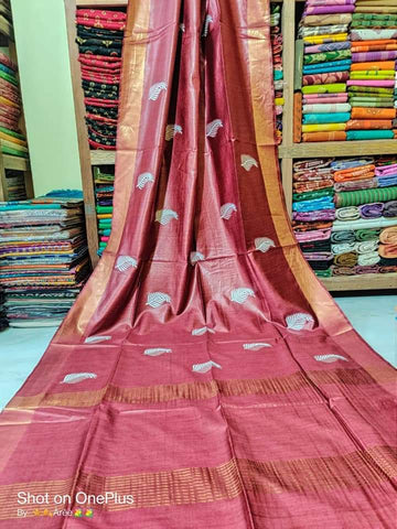 Katan Stepal Zari Border Saree M J HANDLOOM