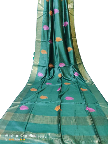 Katan Stepal Zari Border Saree M J HANDLOOM