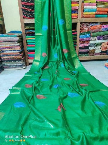 Katan Stepal Zari Border Saree M J HANDLOOM