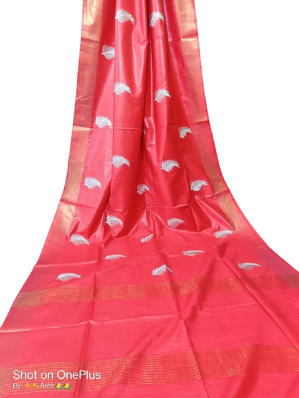 Katan Stepal Zari Border Saree M J HANDLOOM