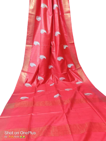 Katan Stepal Zari Border Saree M J HANDLOOM