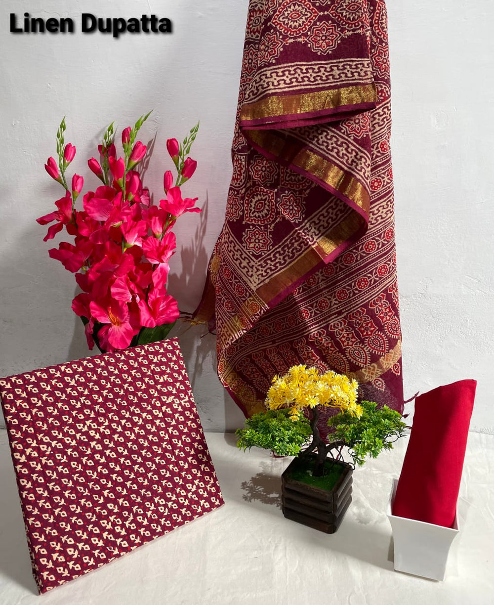 Cotton linen bagru print suit SILK ZONE