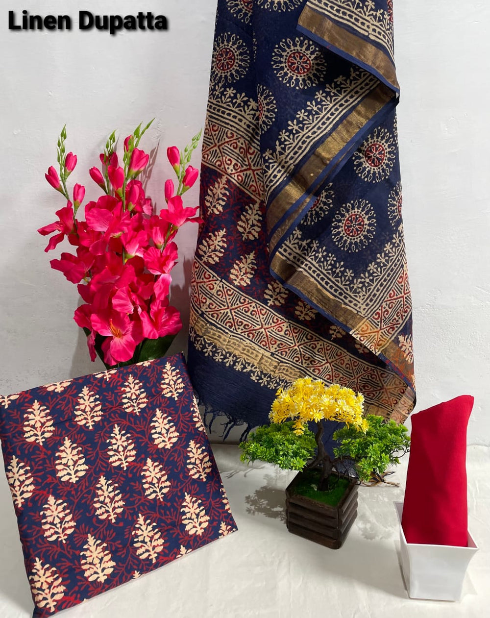 Cotton linen bagru print suit SILK ZONE