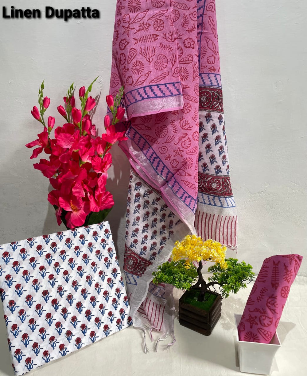 Cotton linen bagru print suit SILK ZONE