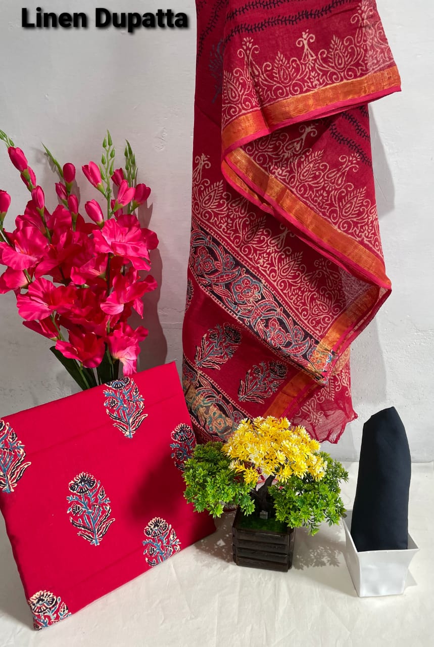 Cotton linen bagru print suit SILK ZONE