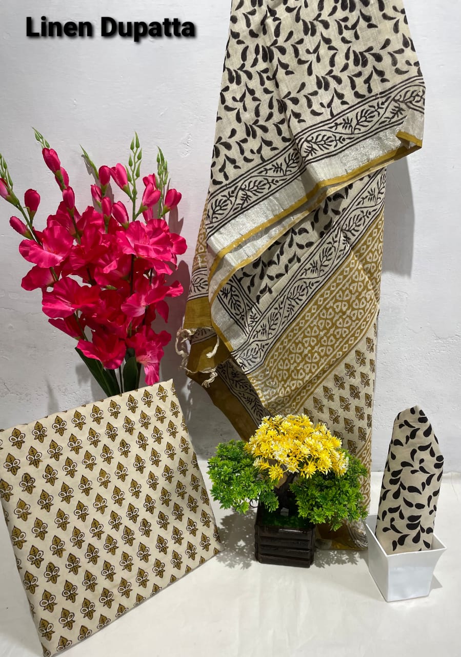 Cotton linen bagru print suit SILK ZONE