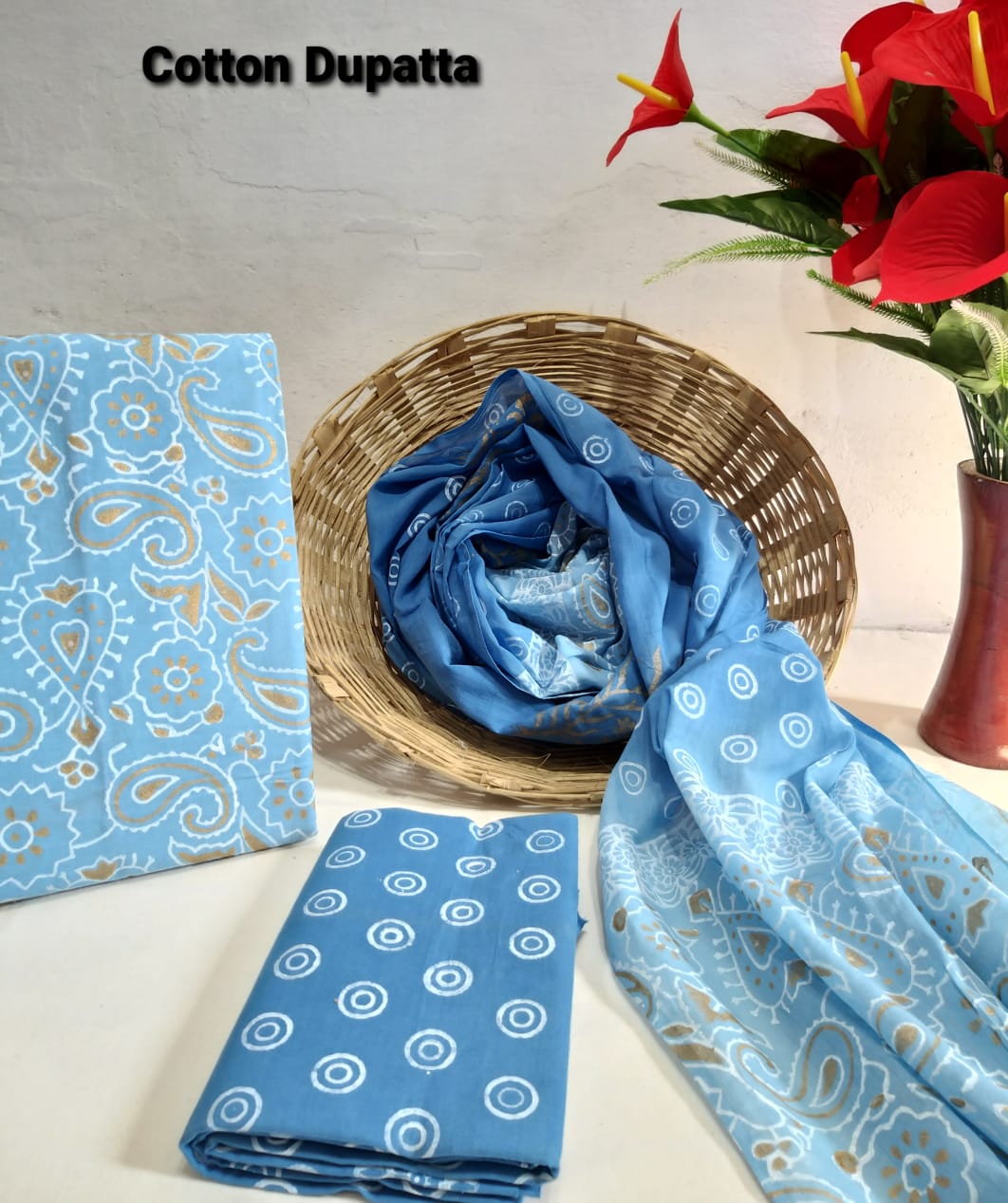 Cotton linen jagru print suit SILK ZONE