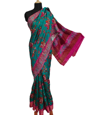 Pure Tussar Silk print saree