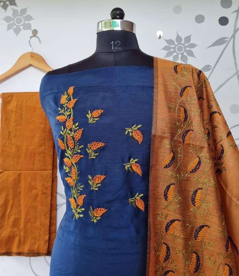 Katan staple embroidery suit SILK ZONE