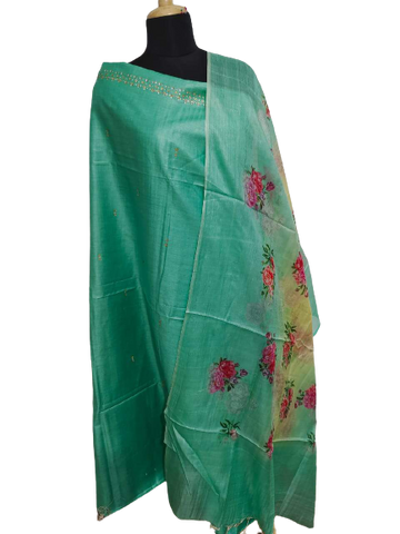 Tussar Silk Stone Work Top Digital Print Dupatta SILK ZONE