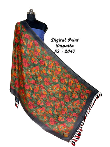 Linen digital print dupatta SILK ZONE