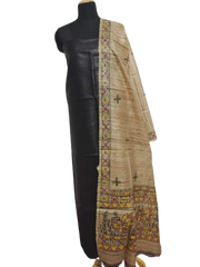 Tussar Ghicha Silk Top And Madhubani Hand Penting Dupatta SILK ZONE