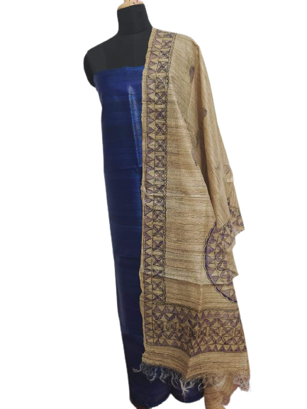 Tussar Ghicha Silk Top And Madhubani Hand Penting Dupatta SILK ZONE