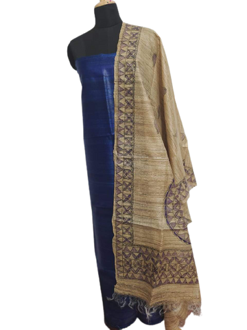 Tussar Ghicha Silk Top And Madhubani Hand Penting Dupatta SILK ZONE