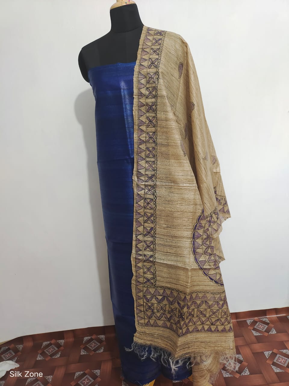 Tussar Ghicha Silk Top And Madhubani Hand Penting Dupatta SILK ZONE