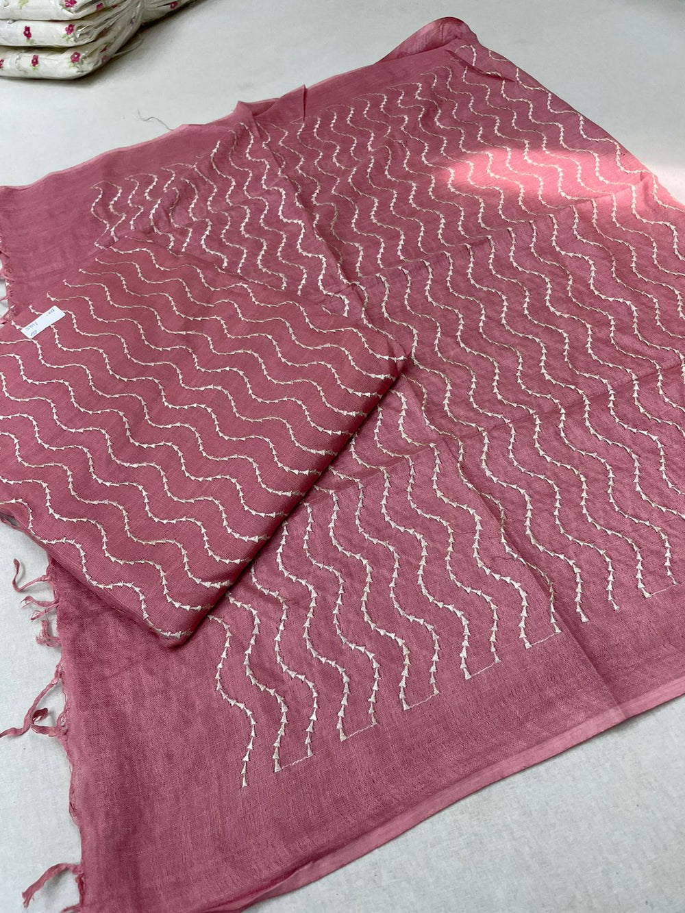 Linen embroidery suit SILK ZONE