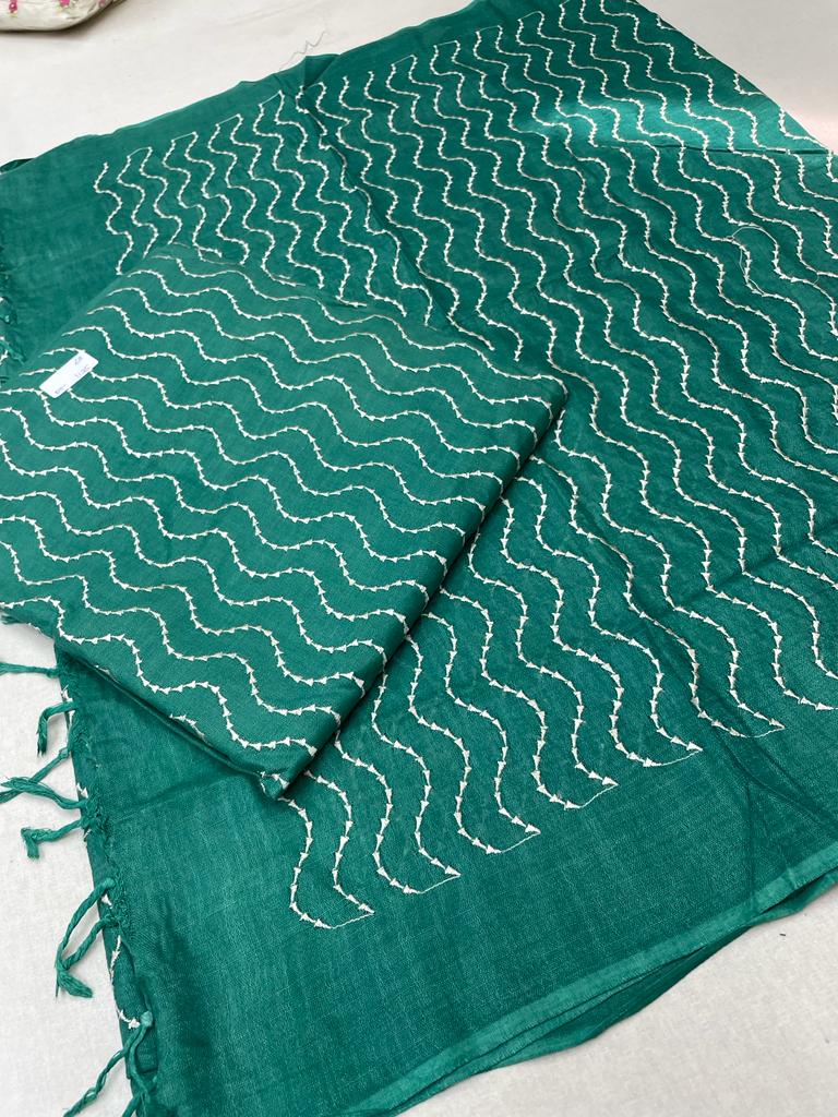 Linen embroidery suit SILK ZONE